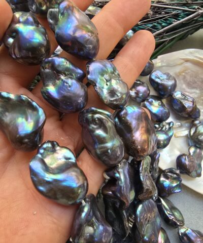 5A Kalite 14 MM Siyah Barok Doğal İnci