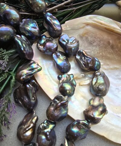 5A Kalite 14 MM Siyah Barok Doğal İnci