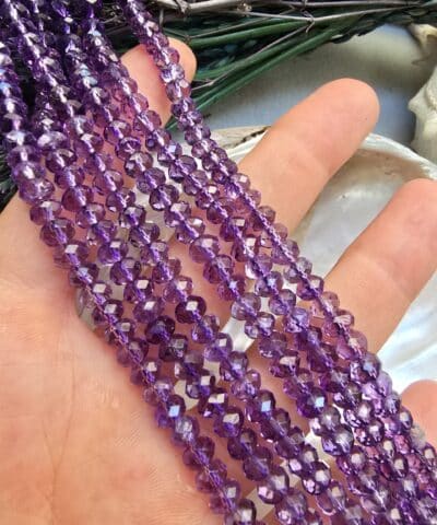 6X4 MM Fasetli Rondela Ametist Taşı