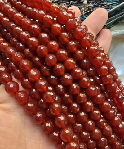 8 MM Fasetli  AAA Karnelyan Akik Taşı