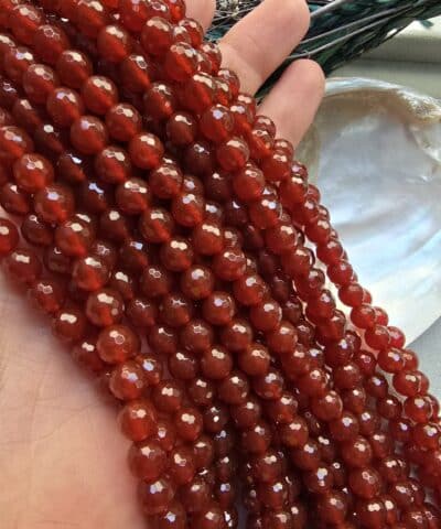 8 MM Fasetli  AAA Karnelyan Akik Taşı