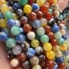 8 MM Fasetli Küre Çakra Mix Akik Taşı