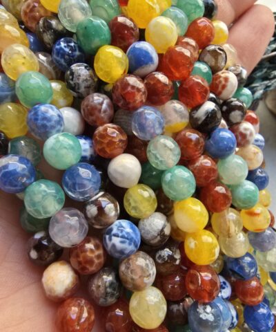 8 MM Fasetli Küre Çakra Mix Akik Taşı