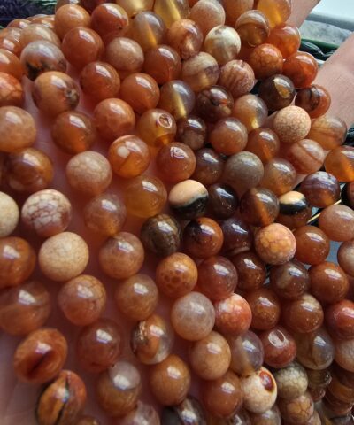 8 MM Küre Acık Kahve Damarlı Akik Taşı