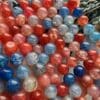 8 MM Küre Bordo Mavi Mix Akik Taşı