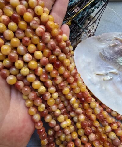 8 MM Küre Kızıl Sitrin Ceyt Kuvars Taşı
