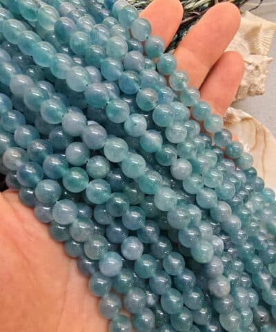 8 MM Küre Koyu Akua Ceyt Kuvars Taşı