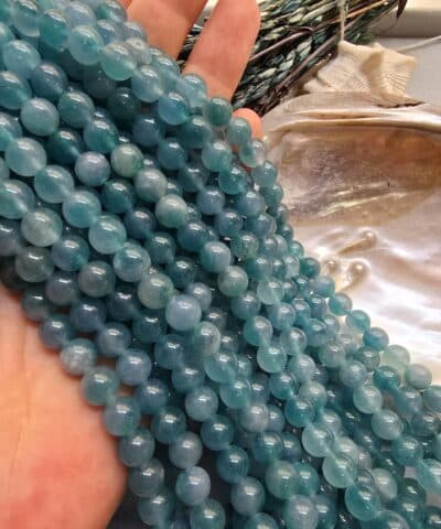 8 MM Küre Koyu Akuamarin Ceyt Kuvars Taşı