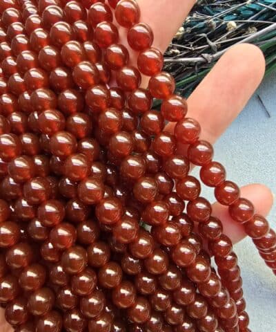 8 MM Küre Koyu Karnelyan Akik Taşı