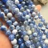8 MM Küre Mavi Beyaz Benekli Akik Taşı