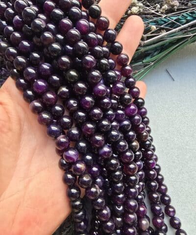 8 MM Küre Mor Akik Taşı