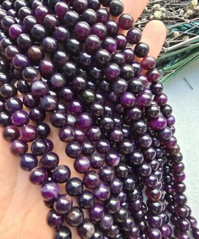 8 MM Küre Mor Akik Taşı