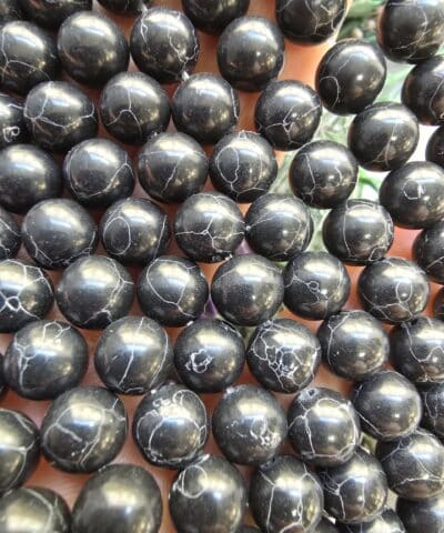 8 MM Küre Siyah Varasit Taşı Dizi AAA