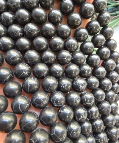 8 MM Küre Siyah Varasit Taşı Dizi AAA