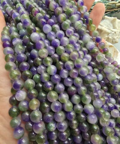 8 MM Küre Yosunlu Ametist Ceyt Kuvars Taşı