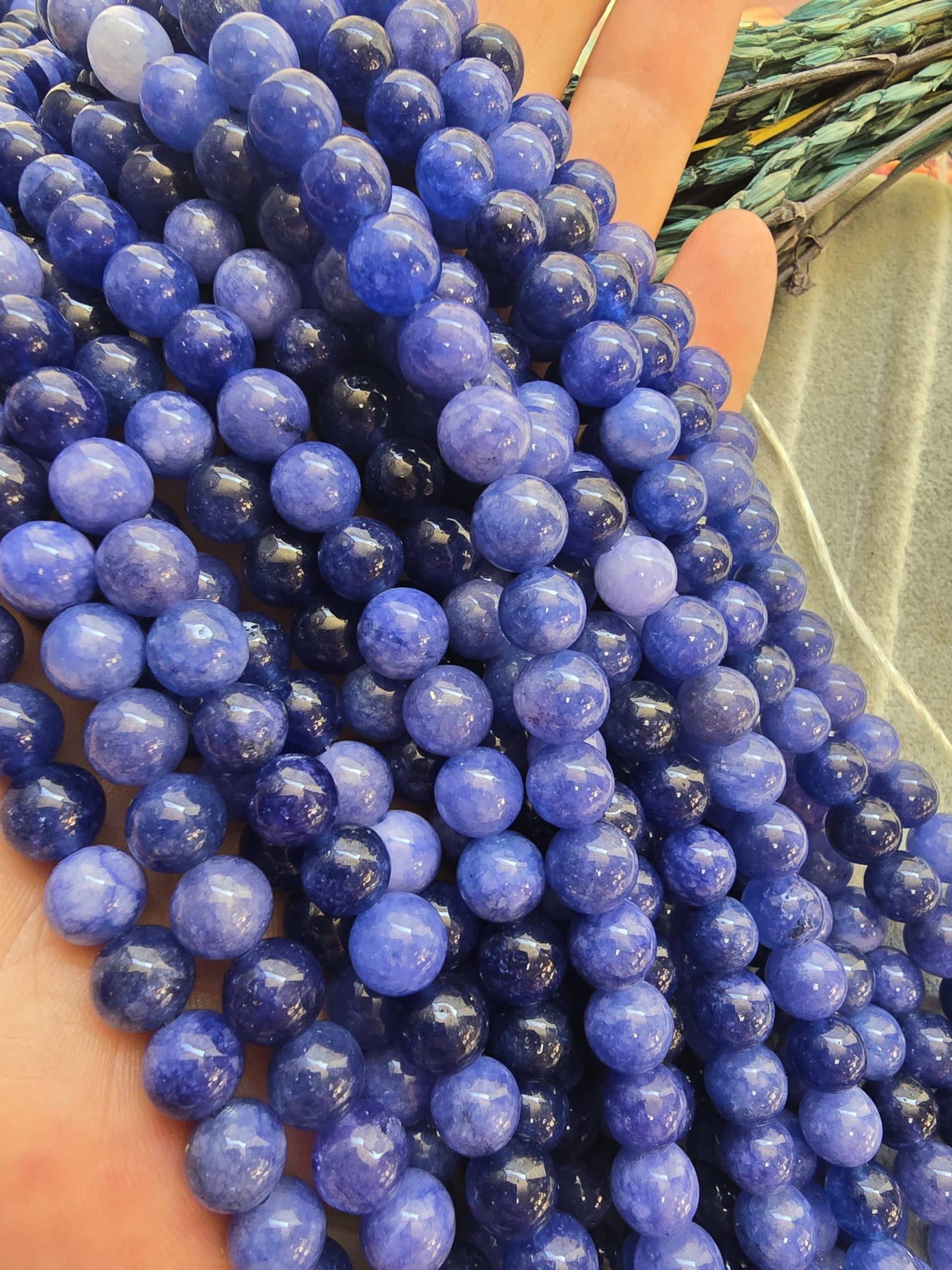 8 MM Mavi Renkli Kuvars Taşı