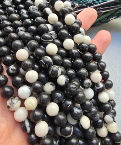 8 MM Siyah Beyaz Dalmaçya Jasper Taşı