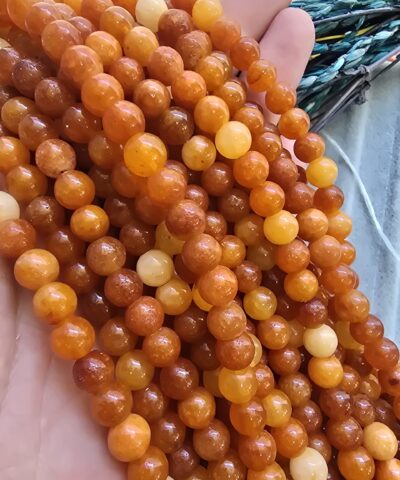 8 MM Turuncu Renkli Kuvars Taşı