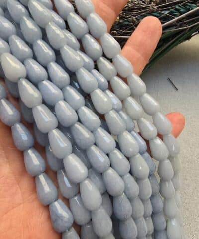 8X12 MM Damla Akuamarin Renkli Kuvars Taşı