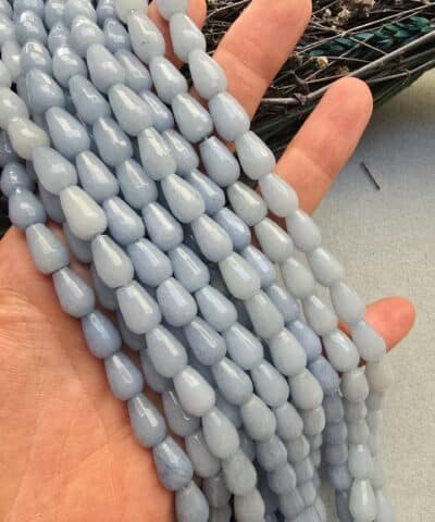 8X12 MM Damla Akuamarin Renkli Kuvars Taşı