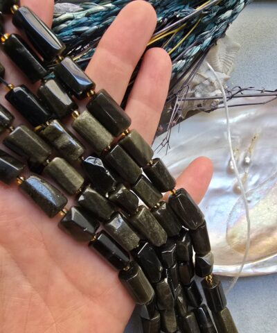 9x14 MM Silindir Obsidyen Taşı