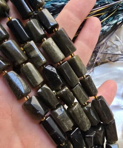 9x14 MM Silindir Obsidyen Taşı