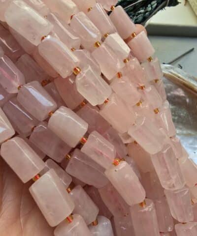 9x14 MM Silindir Pembe Kuvars Taşı