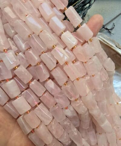 9x14 MM Silindir Pembe Kuvars Taşı