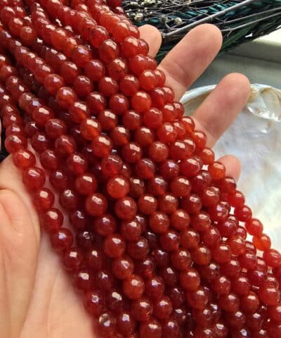 Faset Karnelyan Ceyt Kuvars Taşı - 8 MM