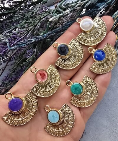 Mineli Motifli Yelpaze Charm