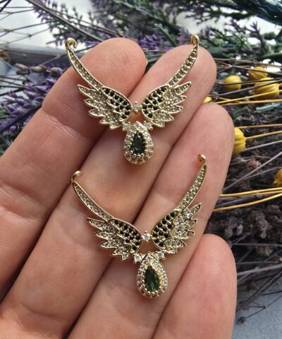 Zümrüd-ü Anka Kanatları Kolye Ucu