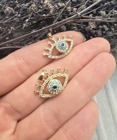 Hareketli Nazar Göz Çark Dönen Charm Kolye Ucu