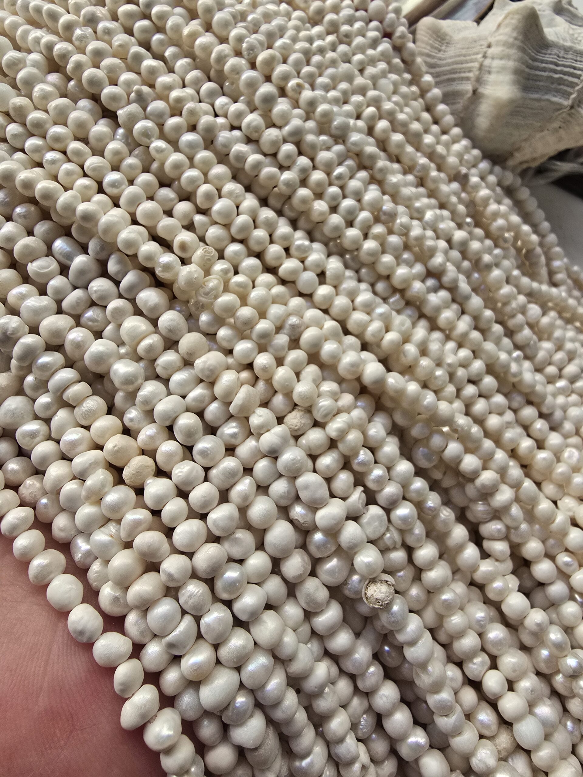 3-4 MM Oval Ham Kum İncisi Doğal İnci