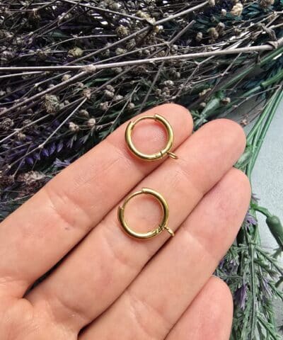 14 Mm Kancali Halka Celik Kupe Gold