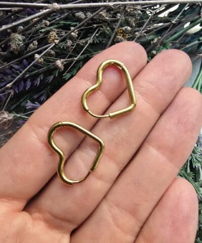 20 Mm Kancasiz Kalp Celik Kupe Gold