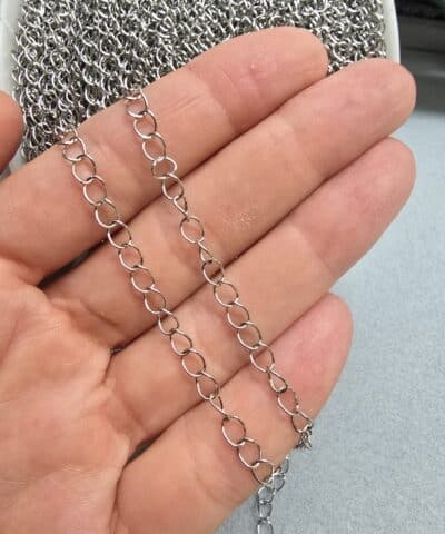 4 Mm Kaynakli Klasik Uzatma Celik Taki Zinciri Gumus