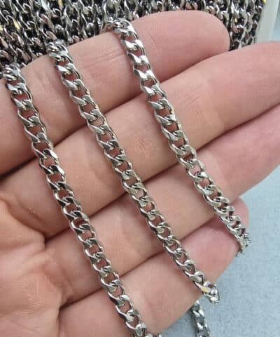 4 Mm Trasli Halka Model Celik Taki Zinciri Gumus