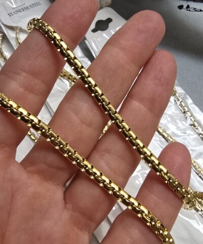 4 Mm Zi̇gzag Hazir Celik Kolye 50 Cm 2