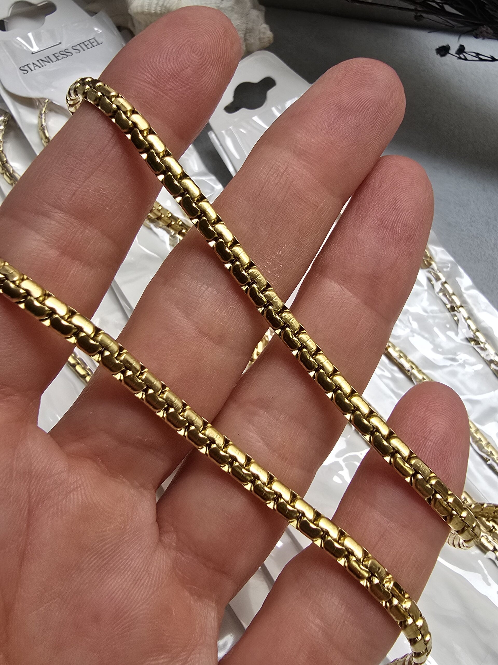 4 Mm Zi̇gzag Hazir Celik Kolye 50 Cm 2