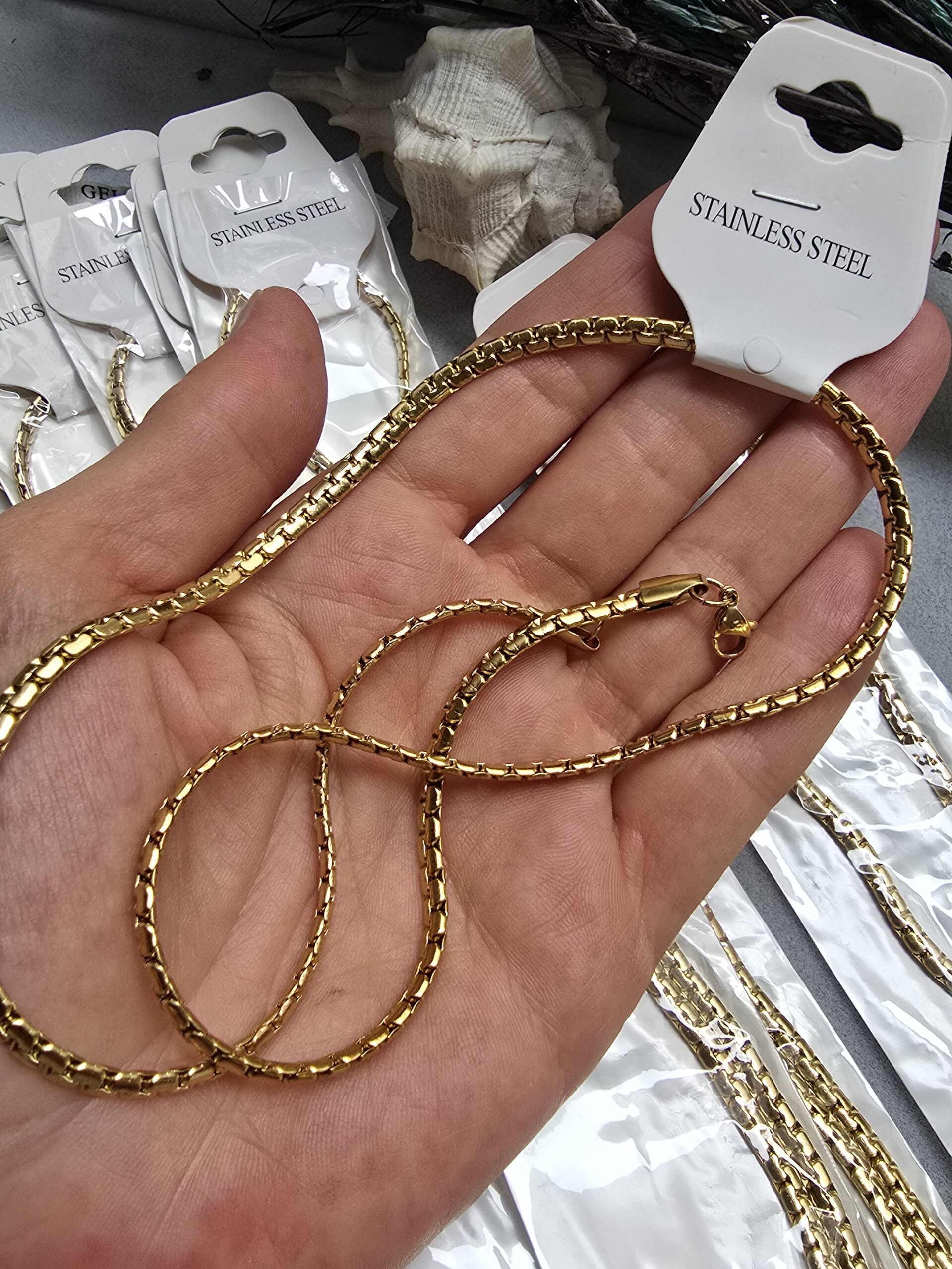 4 Mm Zi̇gzag Hazir Celik Kolye 50 Cm 3