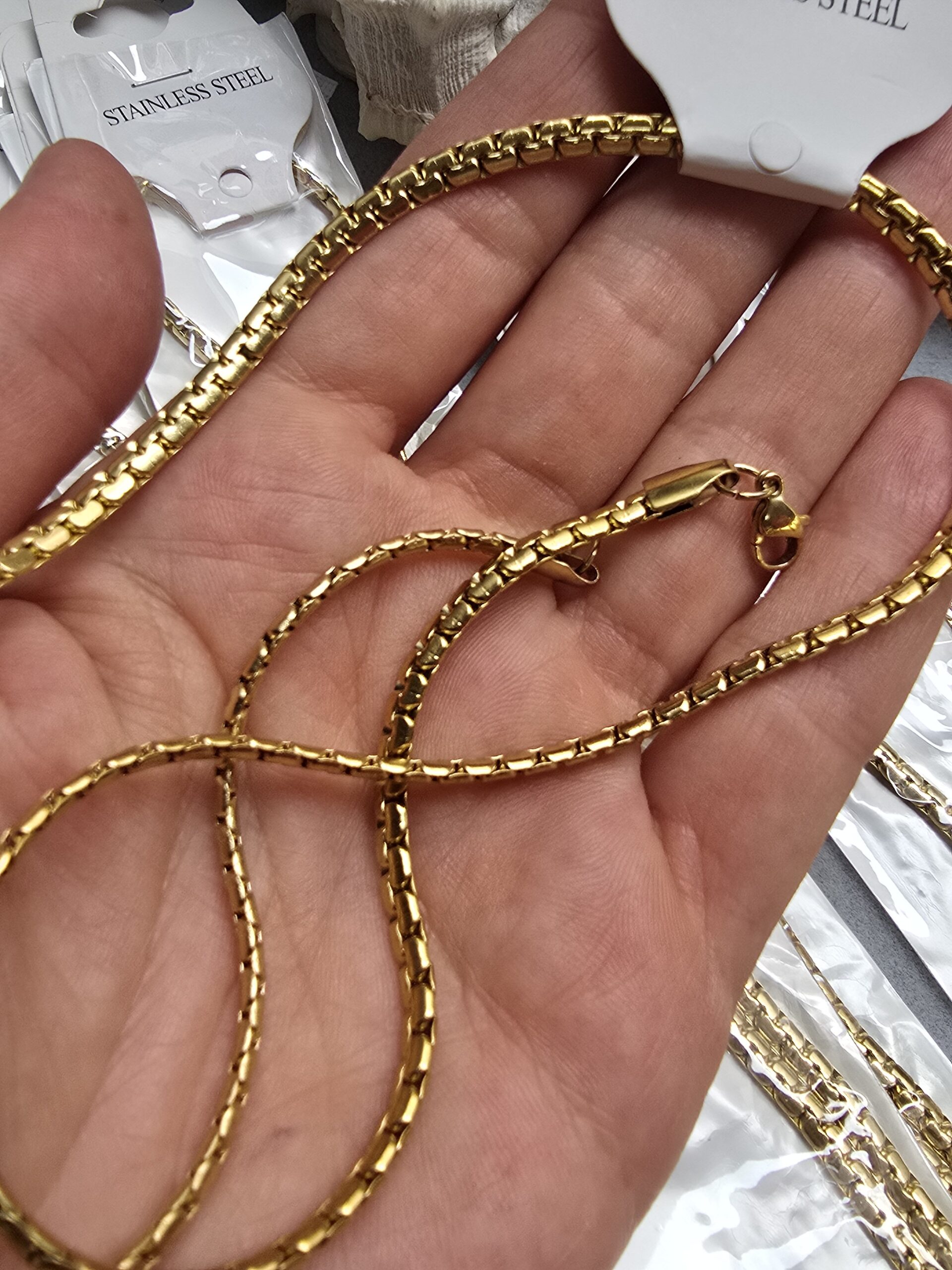 4 Mm Zi̇gzag Hazir Celik Kolye 50 Cm 4