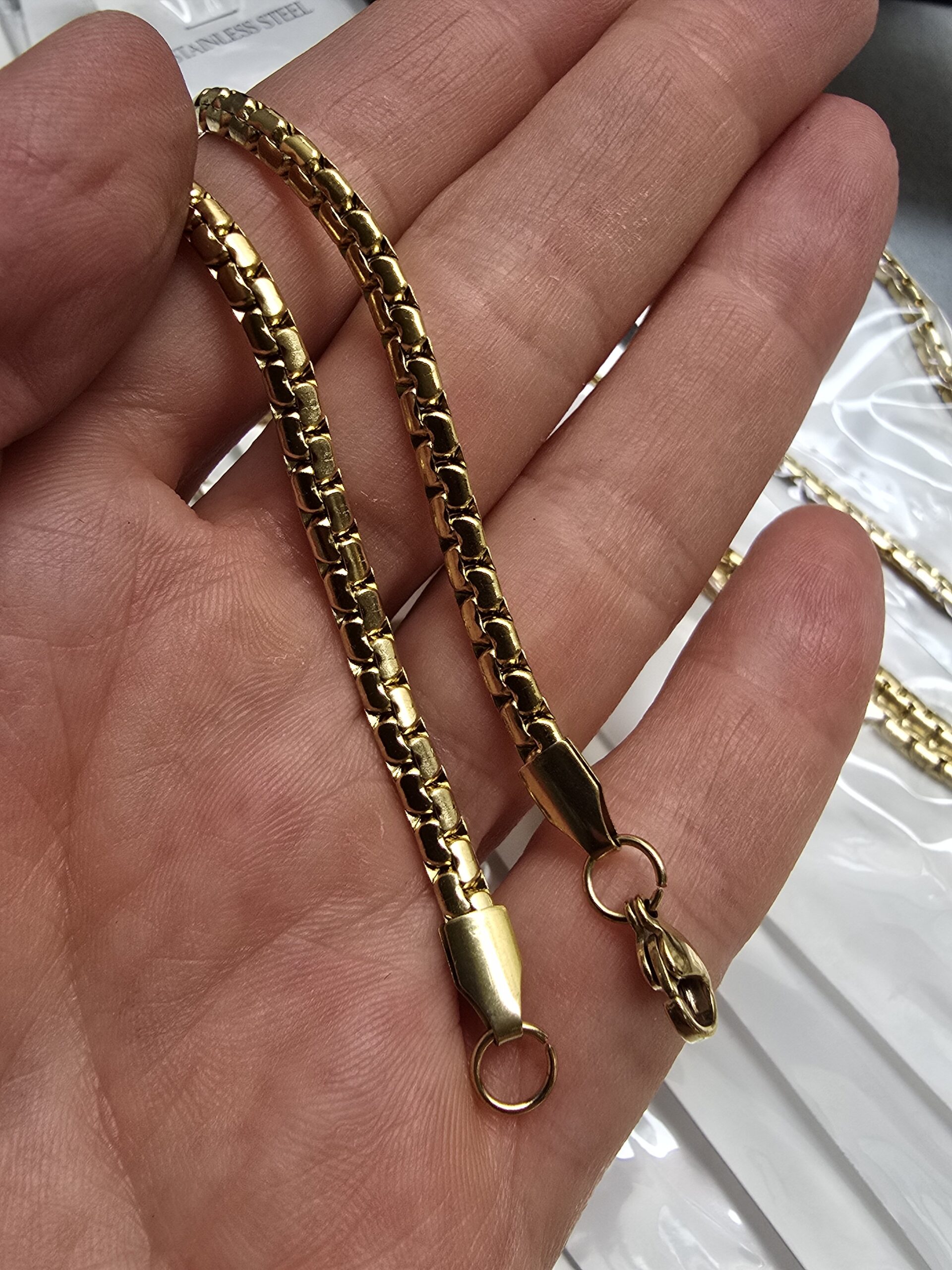 4 MM ZİGZAG Hazır Çelik Kolye 50 CM