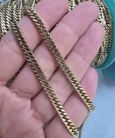 45 Mm Trasli İc İce Halka Model Celik Taki Zinciri Gold