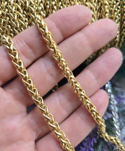 5 Mm Yilan Celik Taki Zinciri Gold