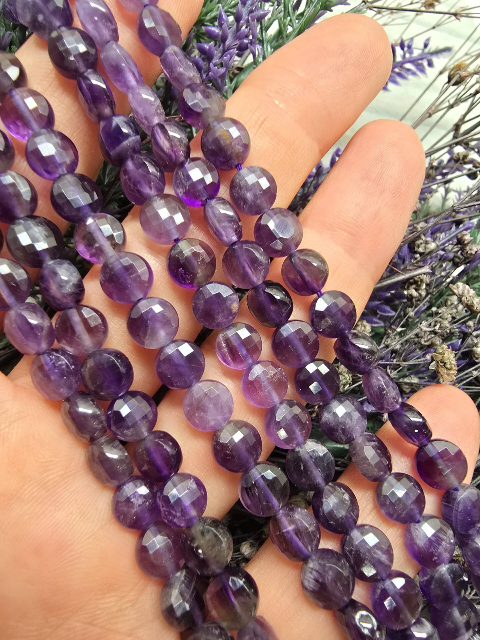 6 Mm Mercimek Faset Kesim Ametist Tasi