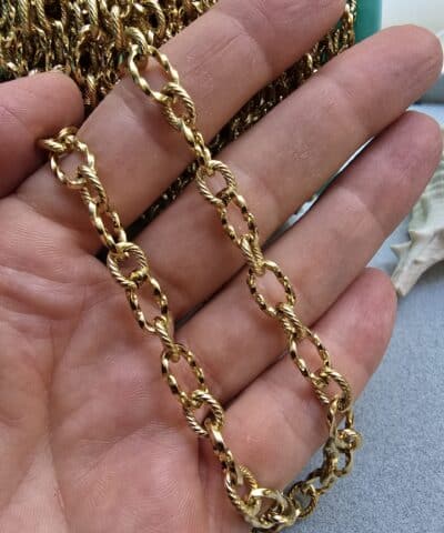 7x10 Mm Burma Atac Celik Taki Zinciri Gold
