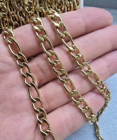 7x9x125 Mm Kuyumcu Celik Taki Zinciri Gold