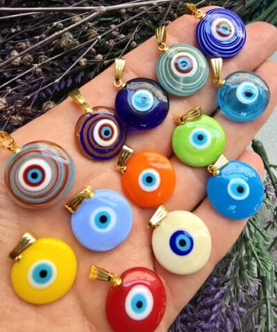 Nazar Gozlu Murano Cam Obje Kolye Ucu