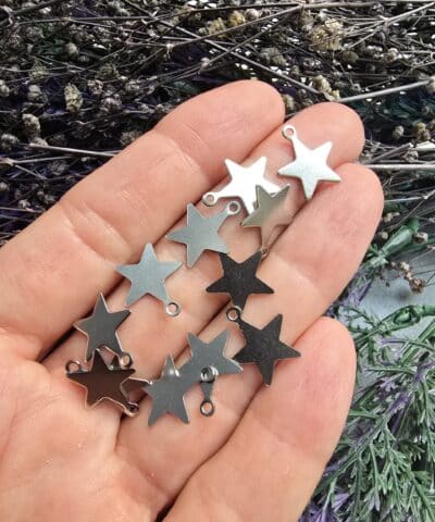 Yildiz Celik Pul Sallantili Charm Gumus