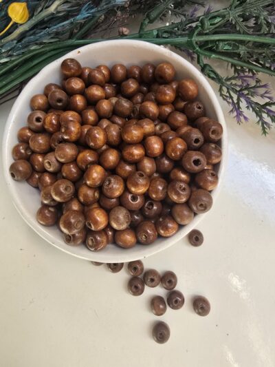 8 MM Koyu Kahve Rondela Ahşap Tahta Boncuk